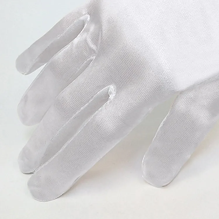 1pair Bride Gloves Satin Long Vintage Travel Sunscreen Dress Wedding Gloves(White)