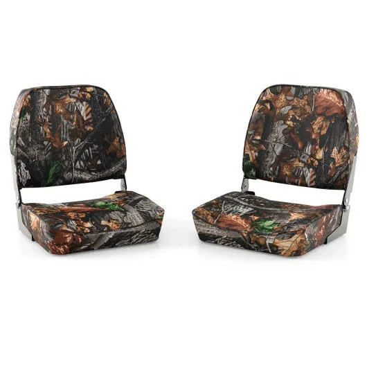 2-Piece Folding Boat Seat Set with Sponge Padding-Camouflage