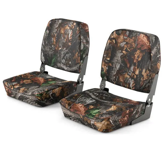 2-Piece Folding Boat Seat Set with Sponge Padding-Camouflage