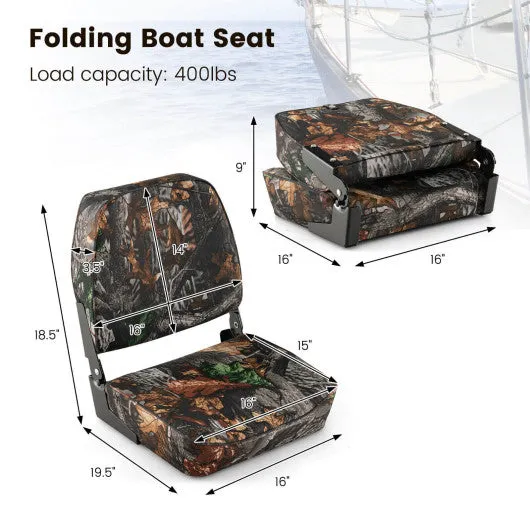 2-Piece Folding Boat Seat Set with Sponge Padding-Camouflage