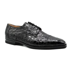 21-532-BKM ANDREA Crocodile Lace Up, Black