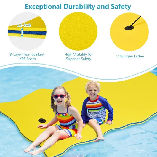 3-layer Tear-resistant Relaxing Foam Floating Pad-Yellow