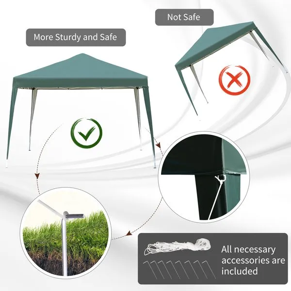 3 X 3m Pop Up Gazebo Canopy - Green