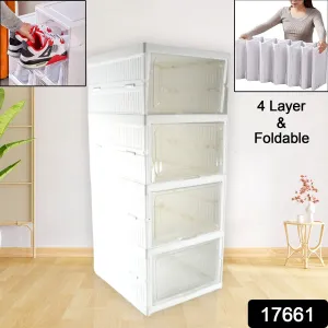 4-Layer Stackable Storage Cart - Foldable Organizer Basket