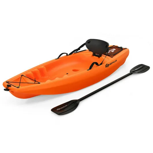 6 Feet Youth Kids Kayak with Bonus Paddle and Folding Backrest for Kid Over 5-Orange