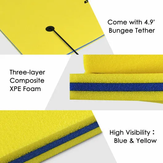 9' x 6' 3 Layer Floating Water Pad Foam Mat -Yellow