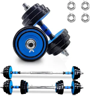 Adjustable Weights Dumbbells Set of 2, 2 in 1 Exercise & Fitness Dumbbells Barbell Set