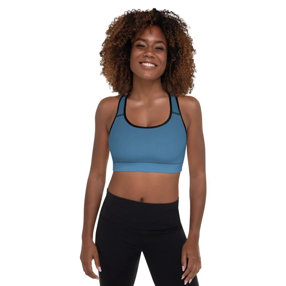 Arctic Sea Ombre Padded Sports Bra