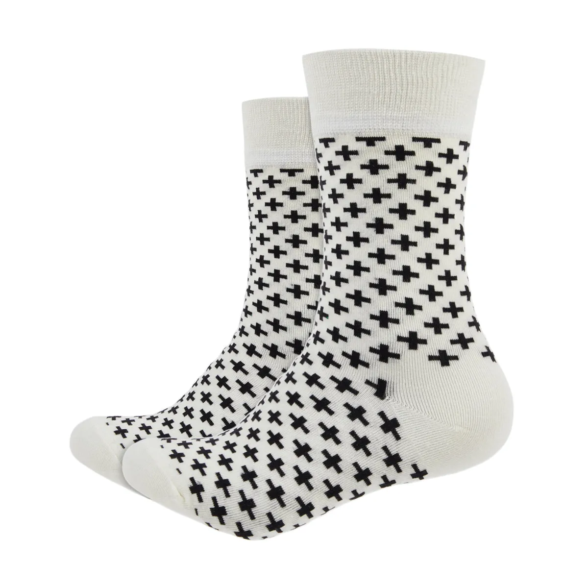 Asterisk Printed Crew Length Socks