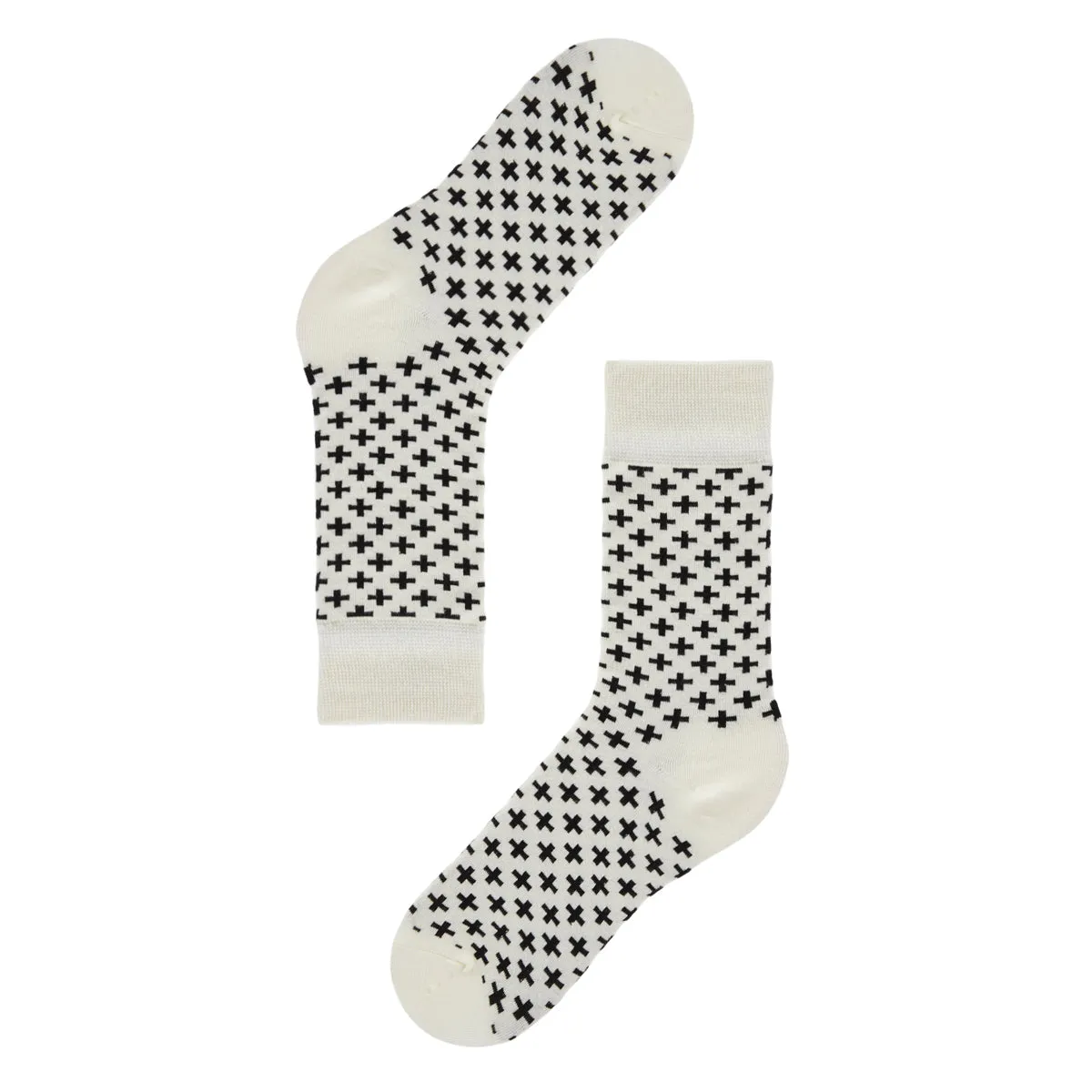 Asterisk Printed Crew Length Socks