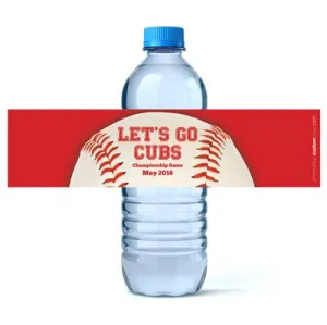 Baseball Water Bottle Labels