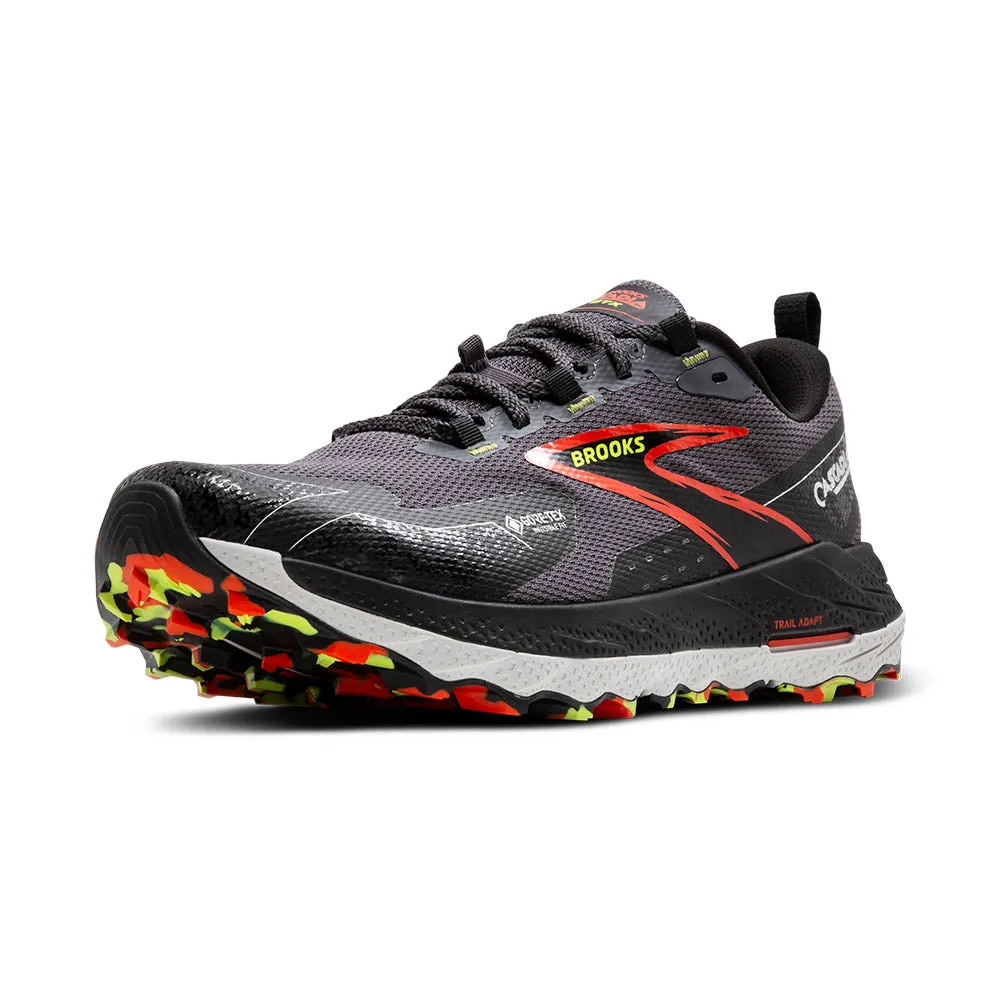 Brooks Cascadia 18 GTX (Mens) - Blackened Pearl/Black/Tomato