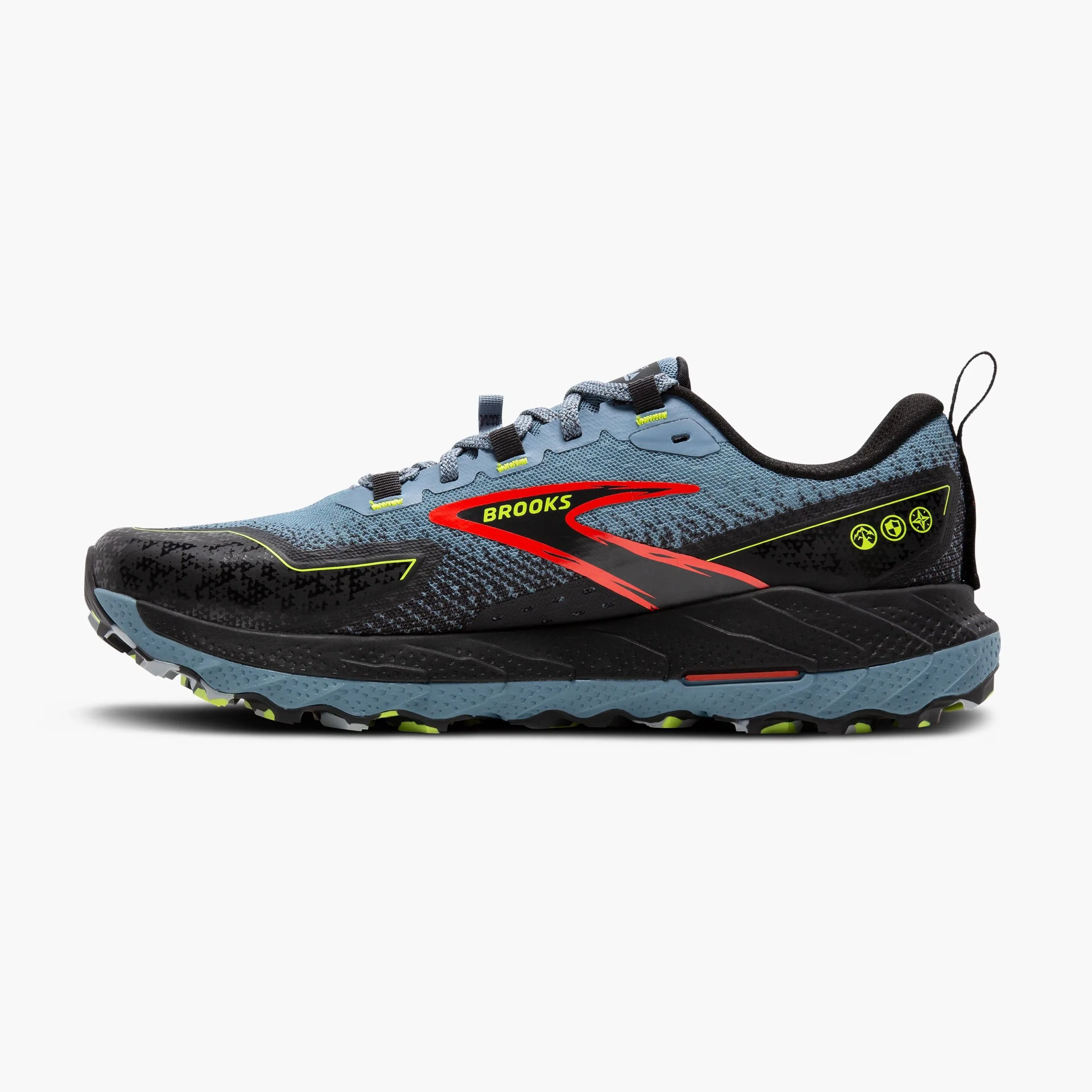 Brooks Cascadia 18 Wide | Citadel / Ebony / Lime | Mens