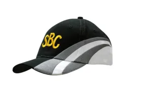 BRUSHED HEAVY COTTON CAP WITH FABRIC INSERTS & EMBROIDERY ON CROWN & PEAK