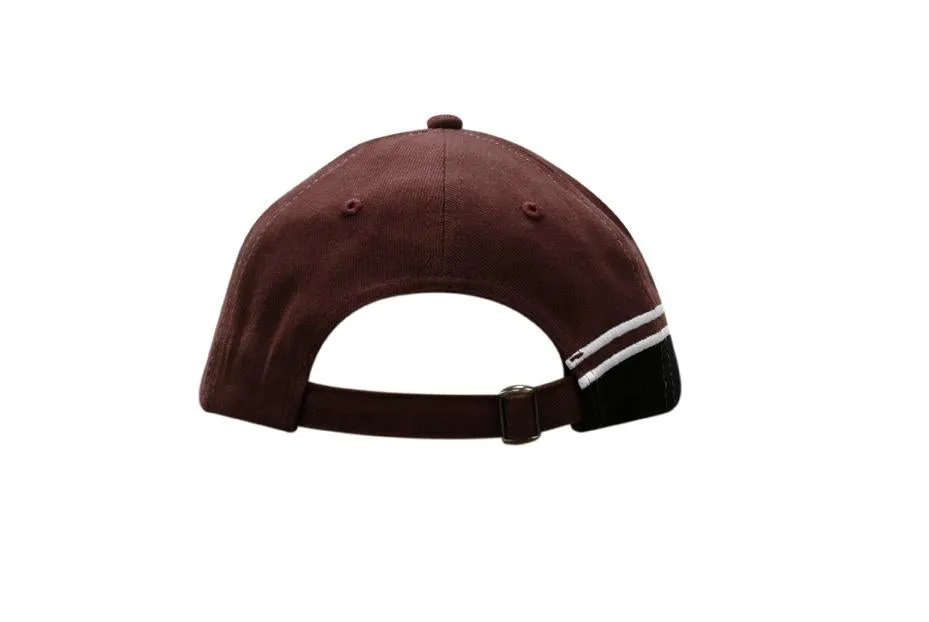 BRUSHED HEAVY COTTON CAP WITH INSERTS/EMBROIDERY ON CROWN & PEAK