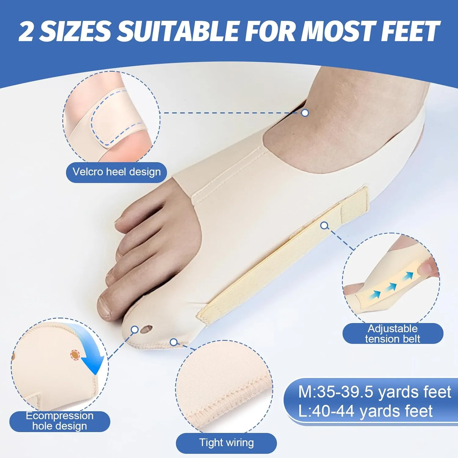 Bunion Corrector Hallux Valgus Socks Left Size(35-39.5)