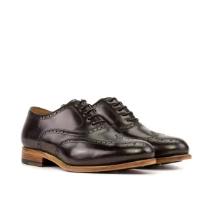 DapperFam Aeron in Dark Brown Men's Italian Cordovan Leather Full Brogue