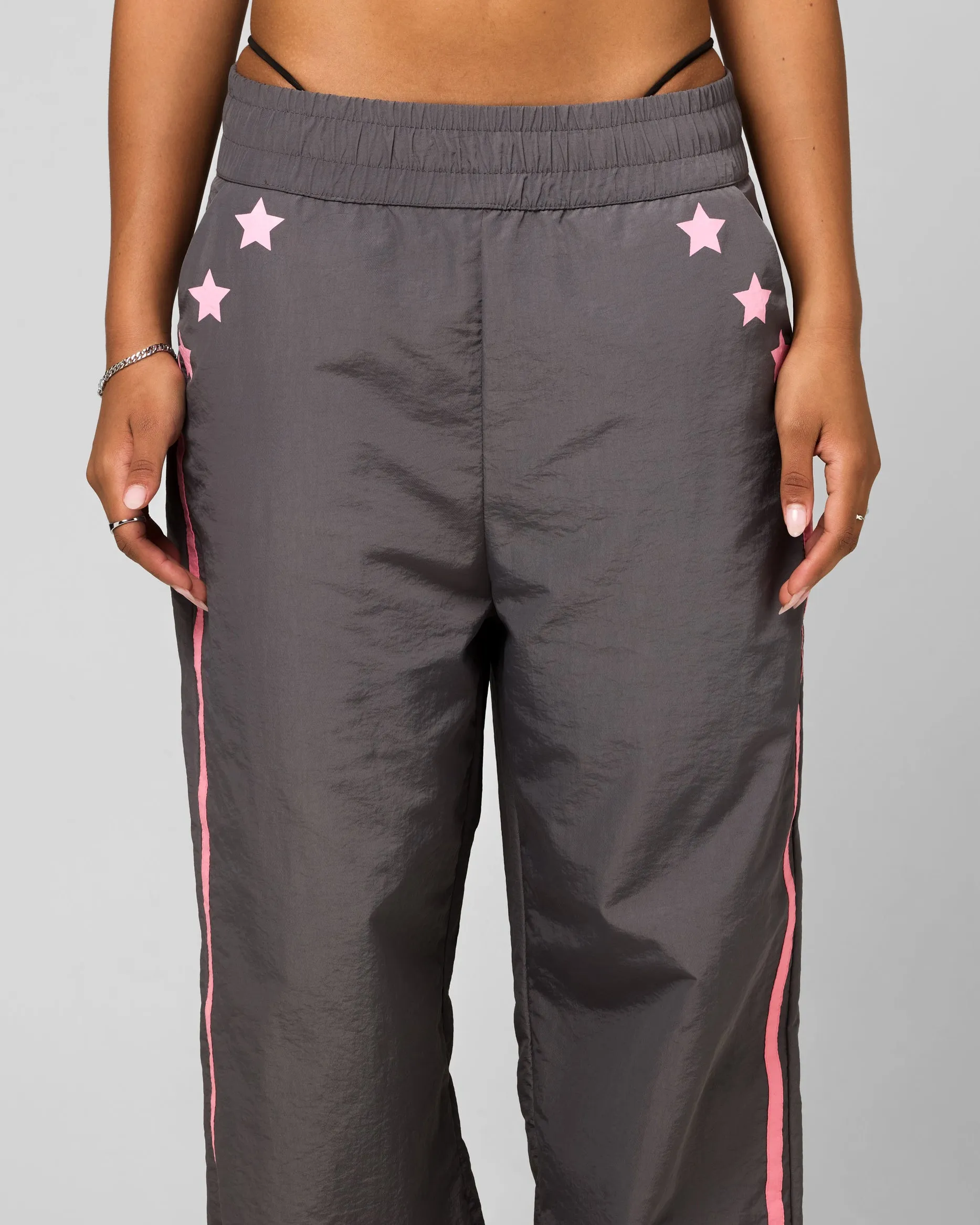 Ed Hardy Women's Nylon Sports Pant Grey/Pink