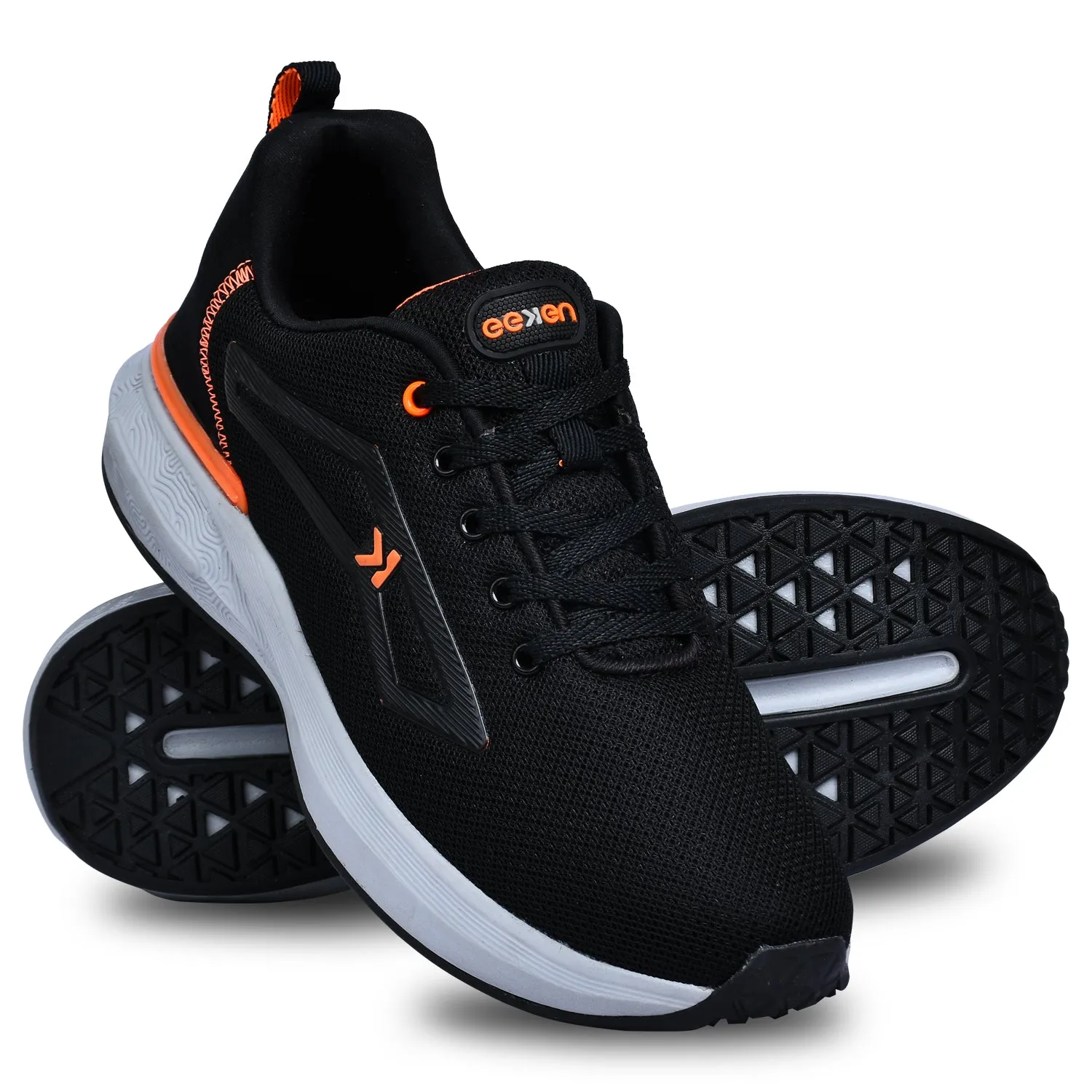 Eeken KESHGIA105 Black And Orange Lightweight Anti-Skid Walking Shoes For Men