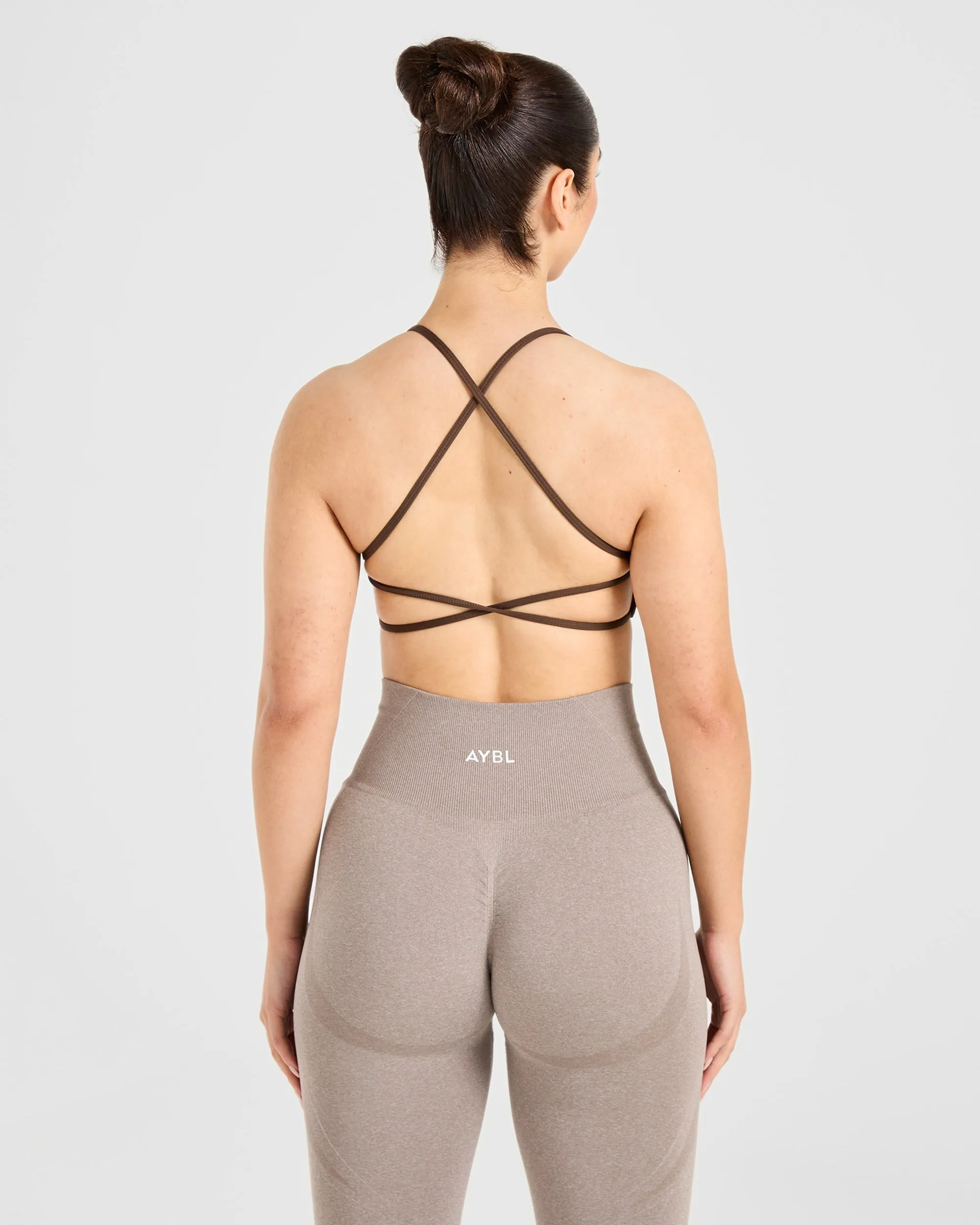 Essential Crossback Sports Bra - Deep Cocoa Brown