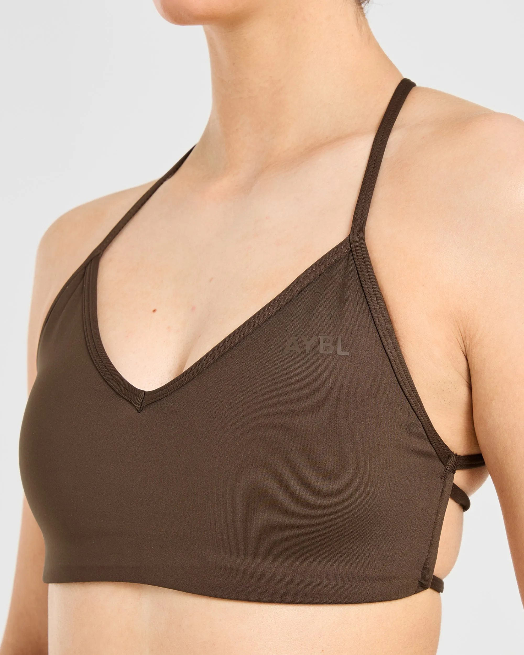 Essential Crossback Sports Bra - Deep Cocoa Brown