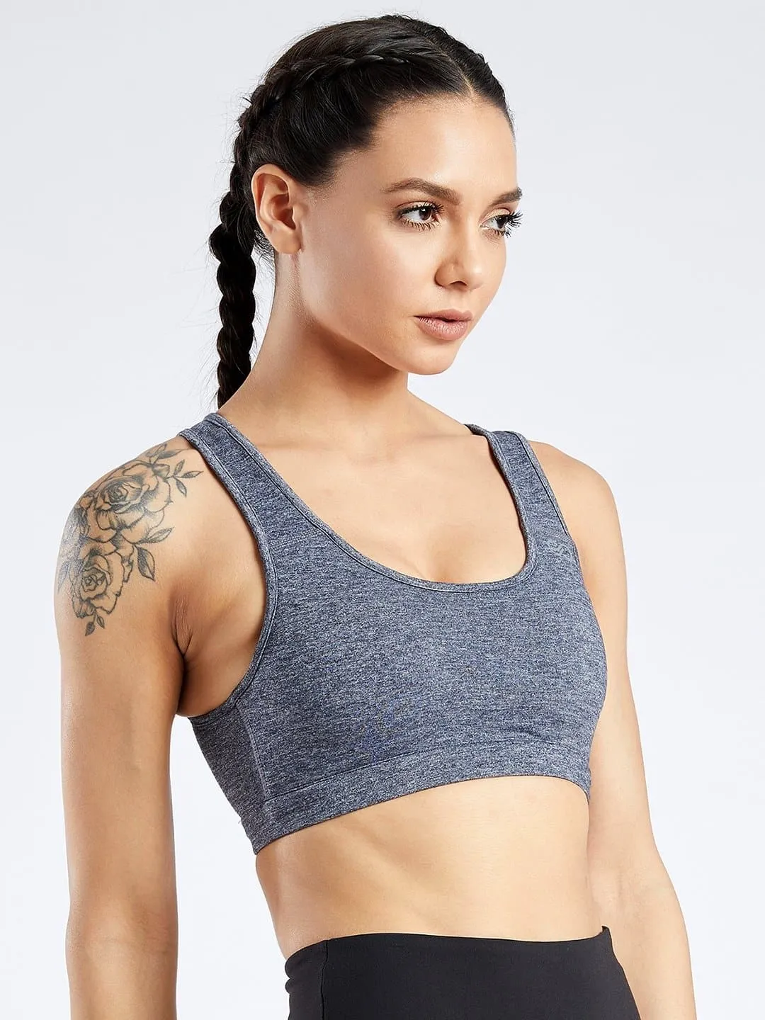 Essential Grey Marl Hardcore Sports Bra