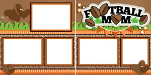 Football Mom Orange - Digital Scrapbook Pages - INSTANT DOWNLOAD