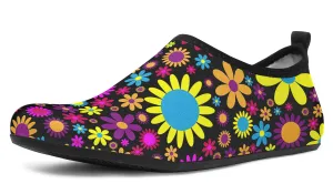 Funky Retro Flowers Water Shoes