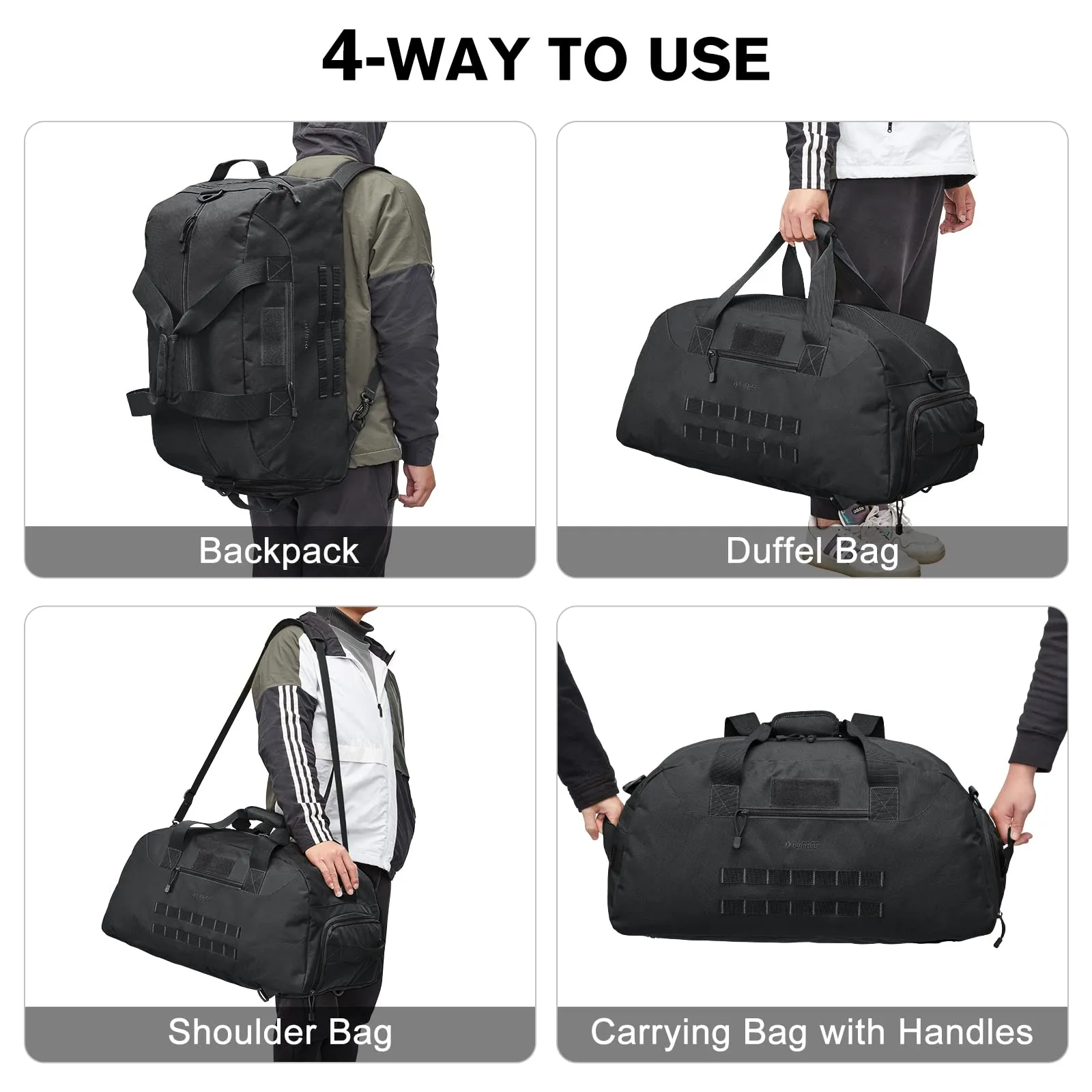 G4Free 70L Large Duffle Bag Men Sports Gym Backpack