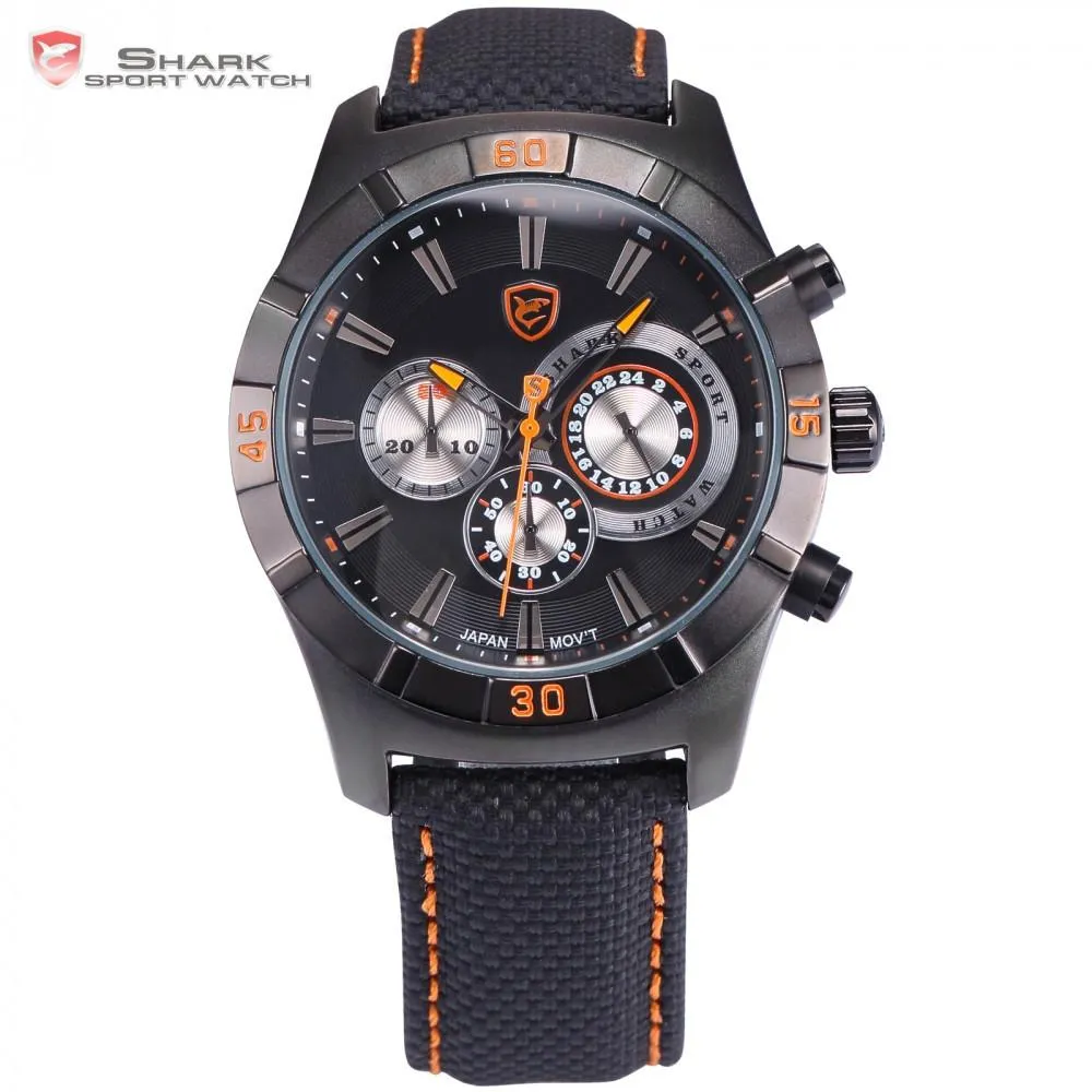 GANGES Shark 2nd Sport Watch Black/Orange  SW 286