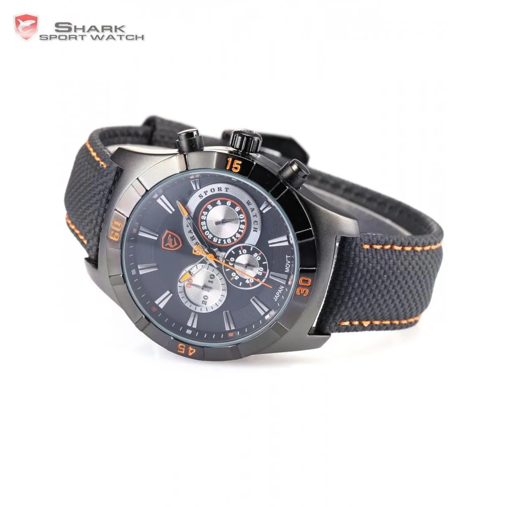 GANGES Shark 2nd Sport Watch Black/Orange  SW 286