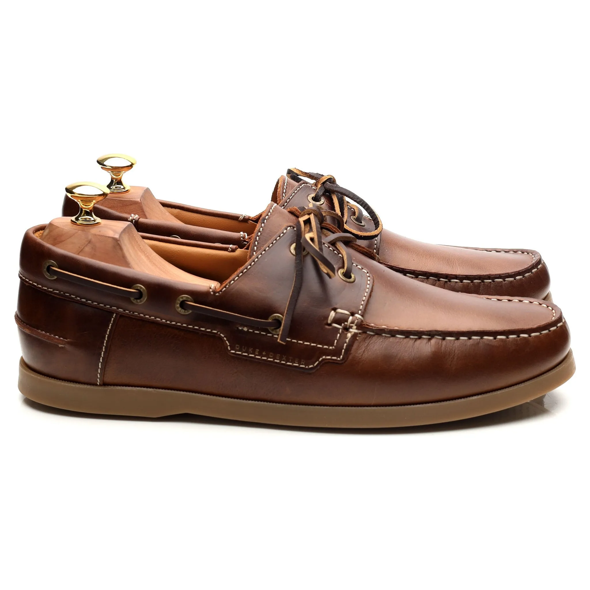 'Hardy' Brown Leather Boat Shoes UK 10