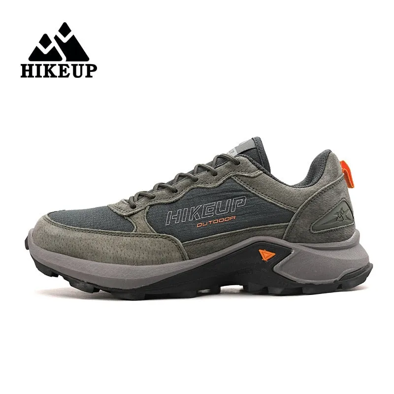 HIKEUP New Outdoor Men&#39;s Sneakers Women Breathable Trail Running Shoes Trekking Hiking Walking Sports Tactical Men Shoes Suede