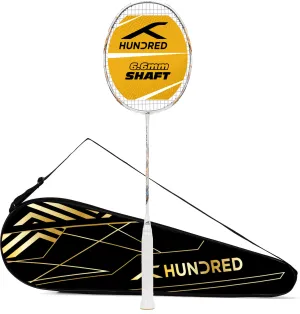 Hundred Flutter S Zoom Superior Wingshot Technology Strung Badminton Racquet (White / Black)