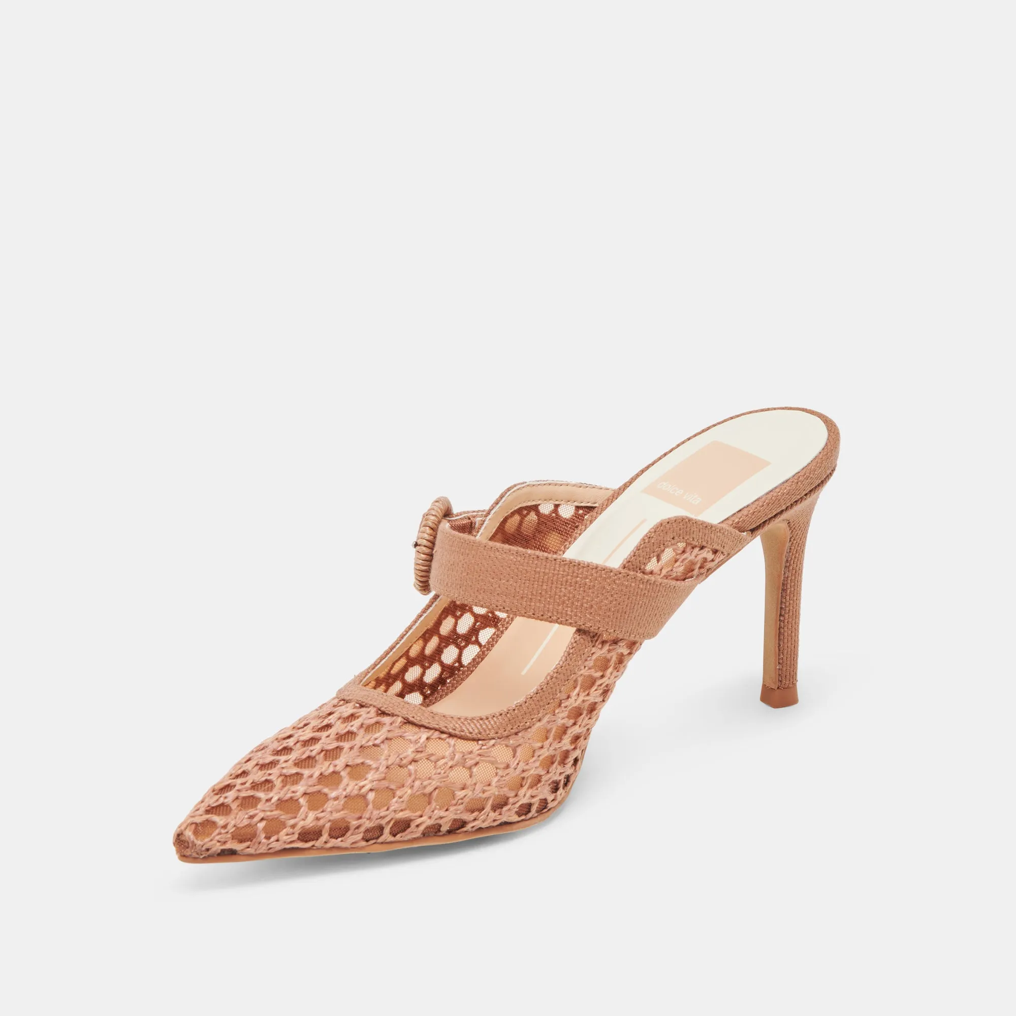 KEEKEE HEELS SADDLE WOVEN RAFFIA