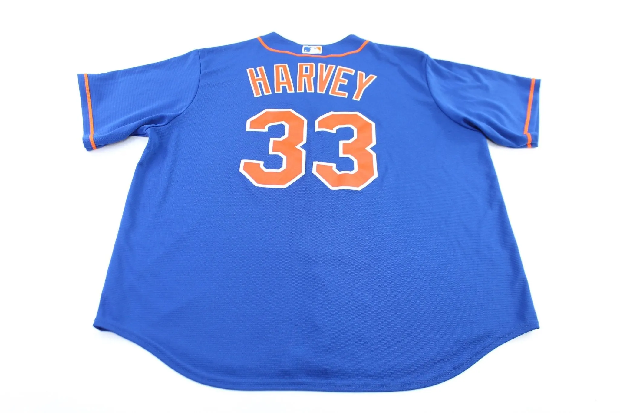 Majestic Logo New York Mets Matt Harvey Baseball Jersey