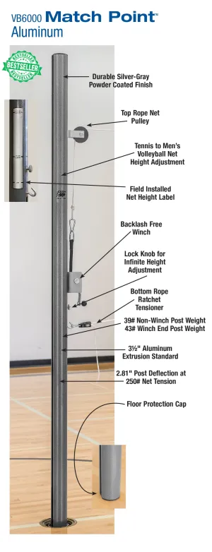 MATCH POINT™ ALUMINUM COMPLETE SYSTEM W/FLOOR SOCKETS