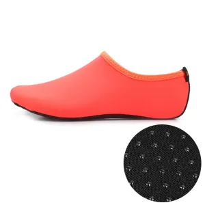 Non-slip Plastic Grain Texture Thick Cloth Sole Solid Color Diving Shoes and Socks, One Pair, Size:XL (Orange)