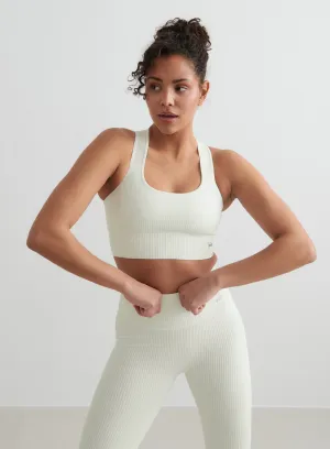 Off-White Ribbed Seamless High Support Bra