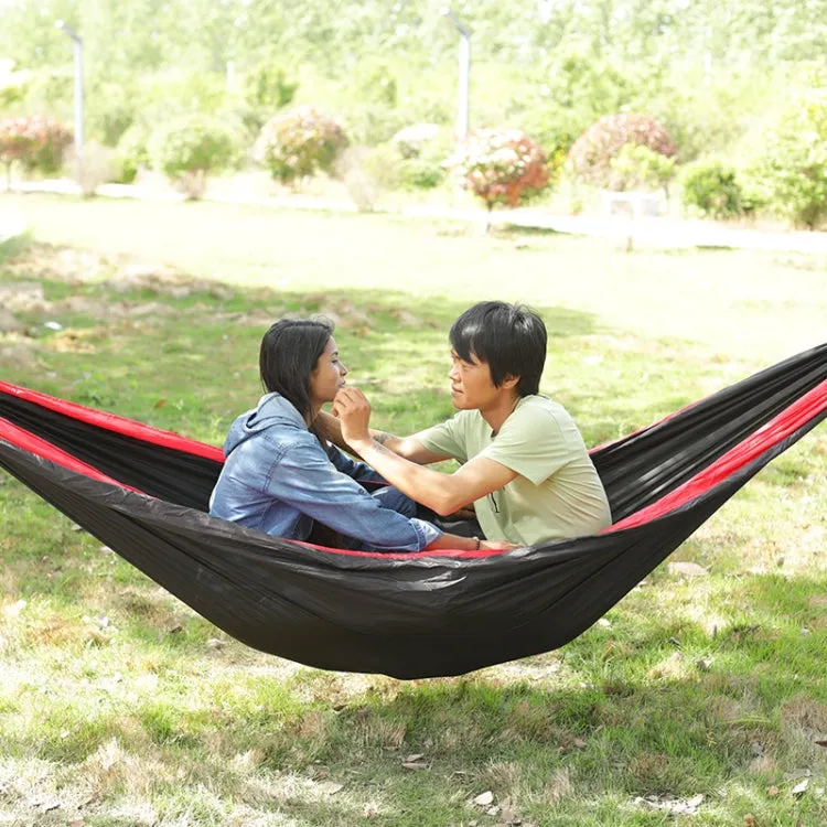 Outdoor Hammock Nylon Parachute Cloth Travel Camping Swing, Style: 2.7m x 1.4m (Black Gray)