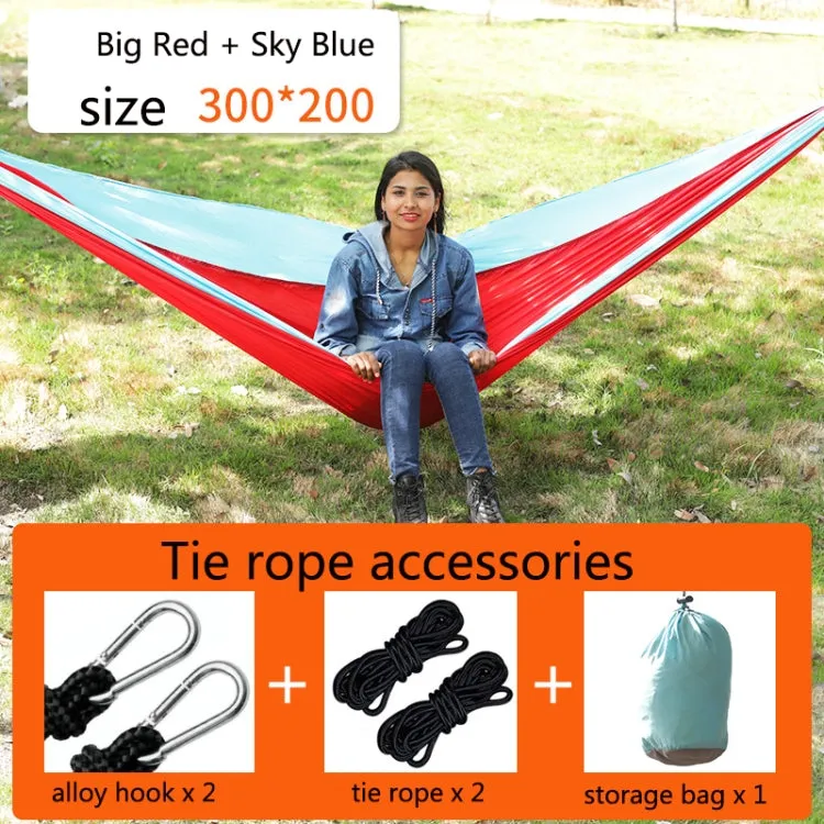 Outdoor Hammock Nylon Parachute Cloth Travel Camping Swing, Style: 3m x 2m (Red Sky Blue)