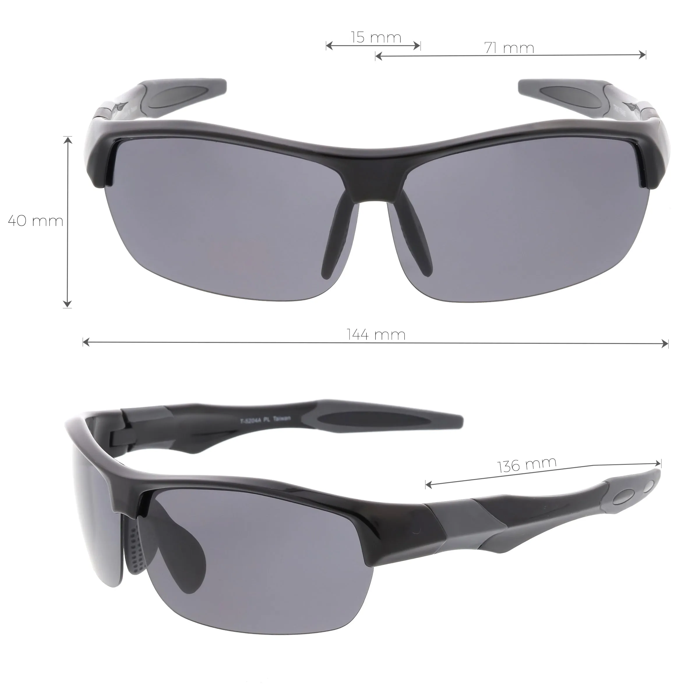 Performance Sports Tech TR-90 Half Frame Wrap Around Sunglasses C803