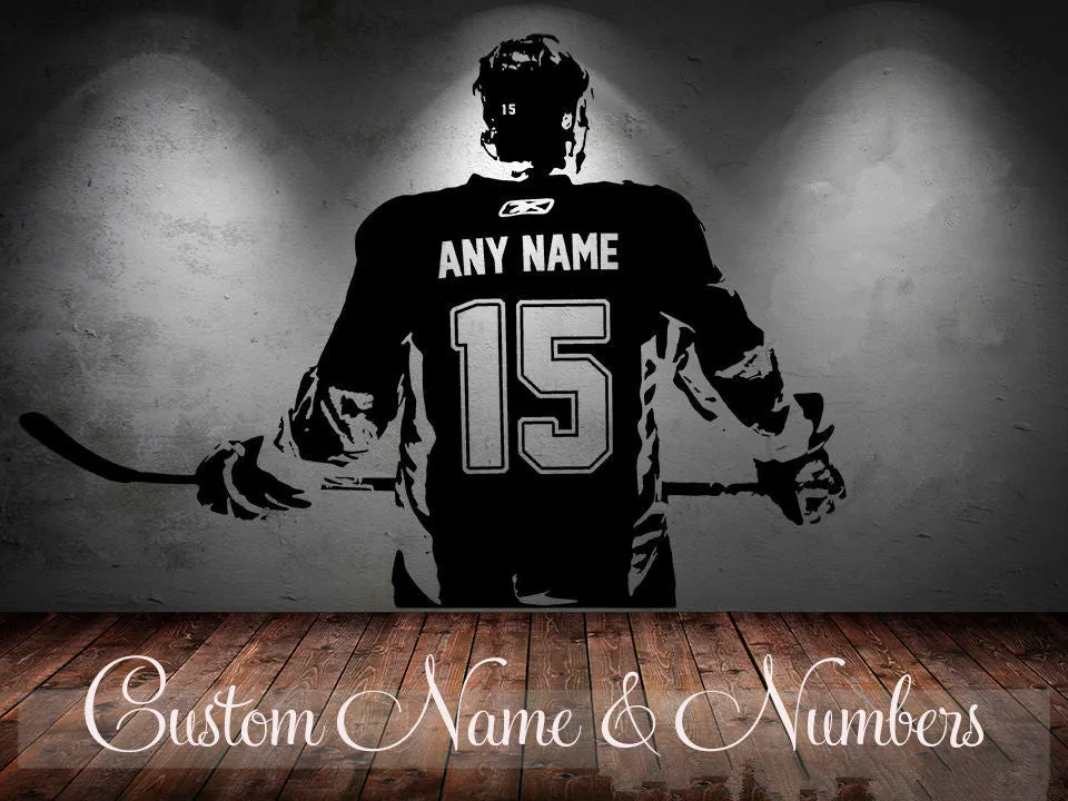 Personalized Hockey Player Wall Decal - 11 Colors - Limited Edition!