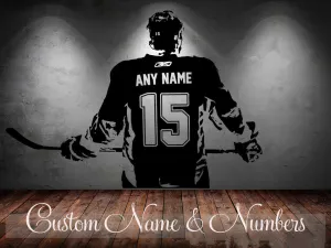 Personalized Hockey Player Wall Decal - 11 Colors - Limited Edition!