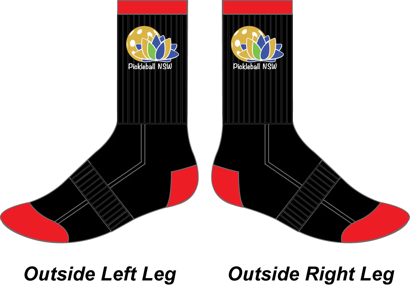 PICKLEBALL NSW- Crew Socks (Black)