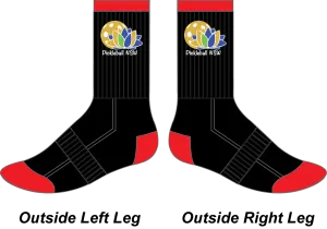 PICKLEBALL NSW- Crew Socks (Black)