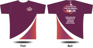 QUEENSLAND PICKLEBALL - 2023 Tour Tee (Maroon)