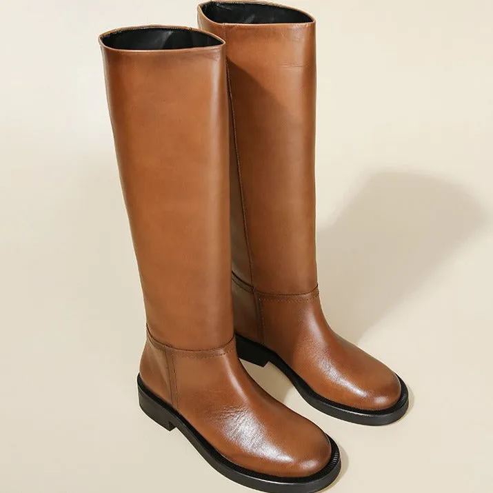 Retro Round-toed Riding Boots