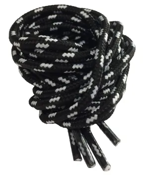 Round Black and White Fleck Bootlaces - 3mm wide