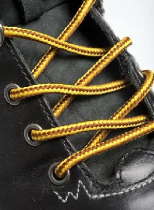 Round Yellow and Brown Bootlaces - 4mm wide